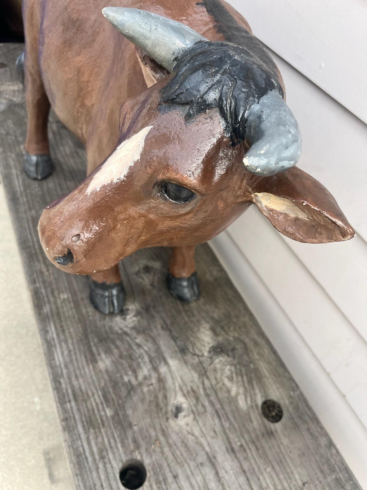Adirondack Hand Painted & Crafted Cow From a Dairy Farm For Sale