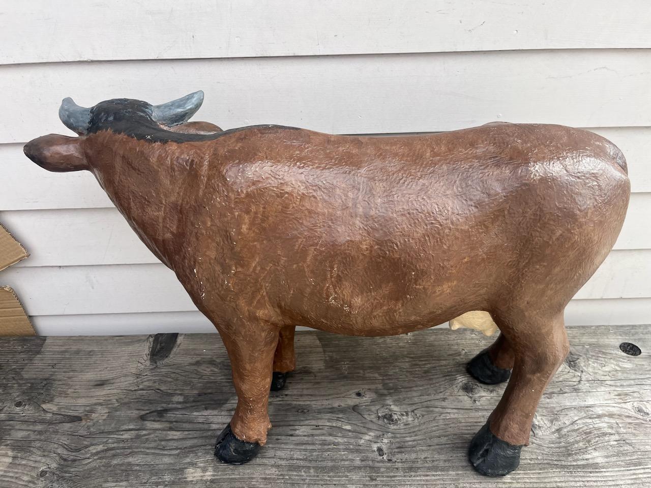 20th Century Hand Painted & Crafted Cow From a Dairy Farm For Sale