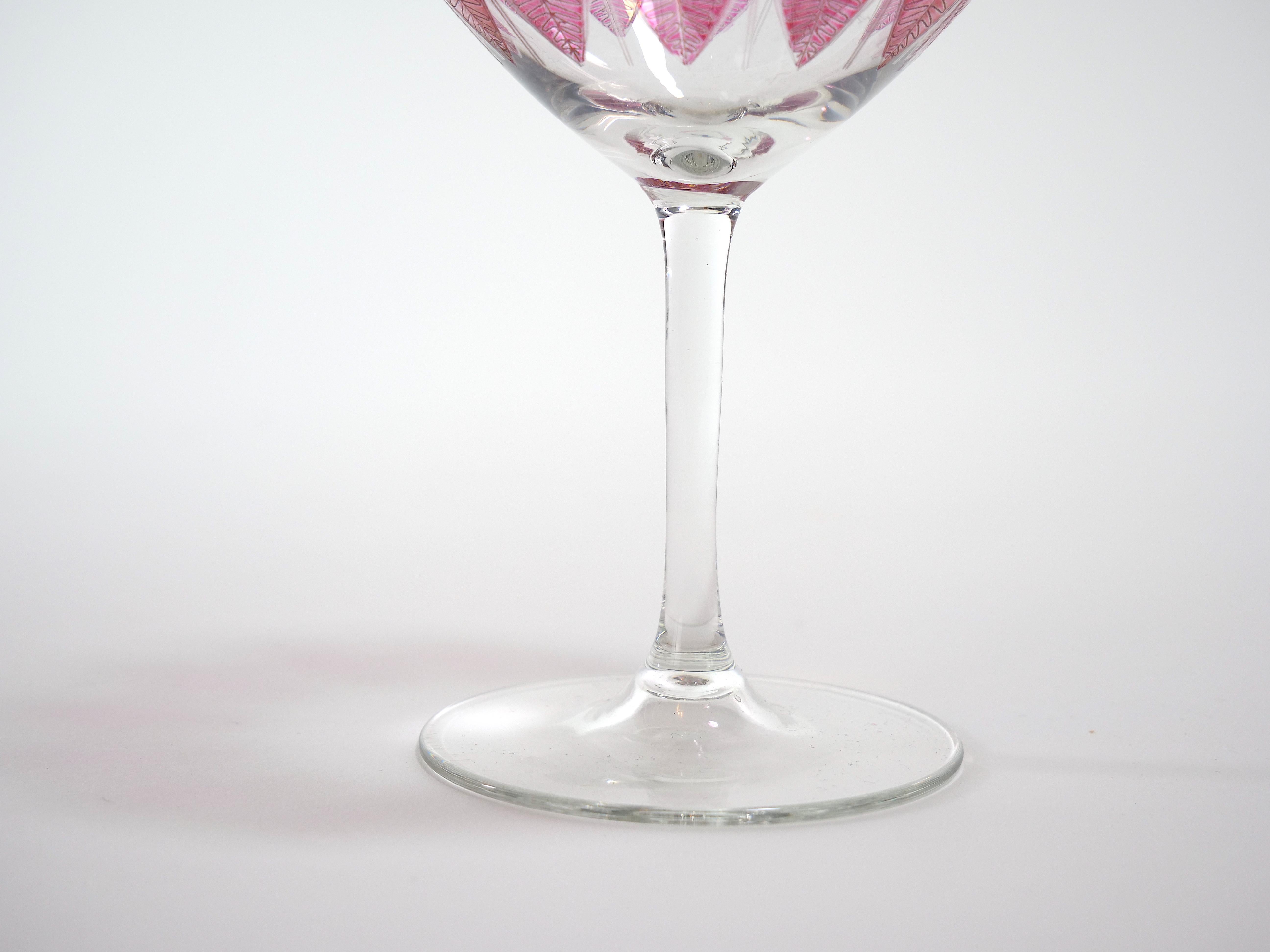 Hand Painted Crystal Champagne Coupe Service / Ten People For Sale 3