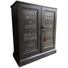 Hand-Painted Cupboard Cabinet Sports Locker Used Victorian, 19th Century