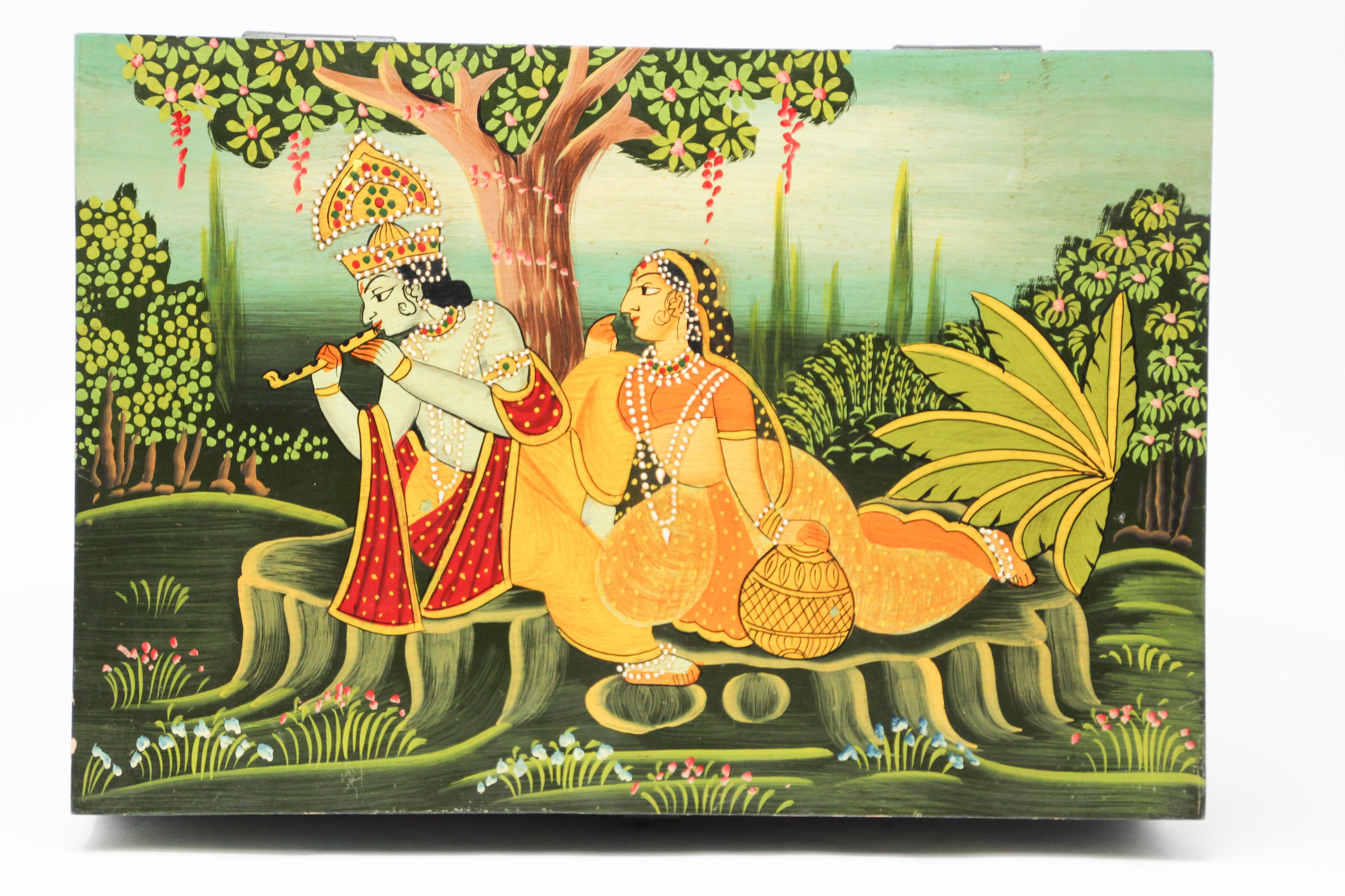 Hand Painted Decorative Box with Krishna 6