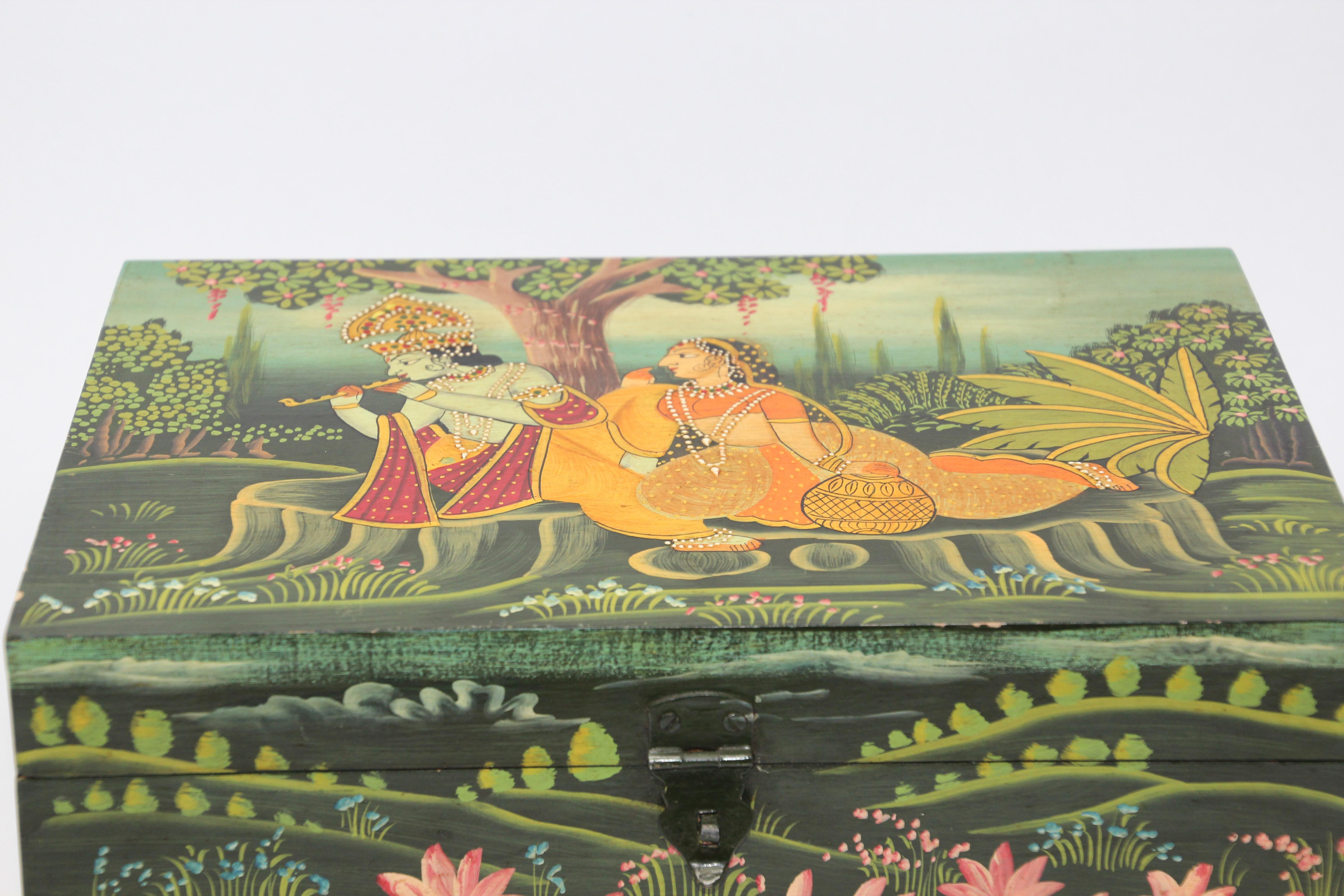 Agra Hand Painted Decorative Box with Krishna