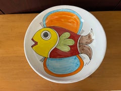 Hand Painted Decorative Ceramic Bowl By Nino Parrucca Signed and Numbered