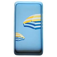 Hand-Painted Decorative Iron Tray - Beach
