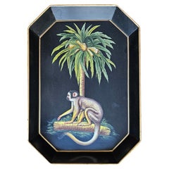 Hand-Painted Decorative Iron Tray - Monkey