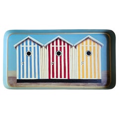 Hand-Painted Decorative Iron Tray - Seaside