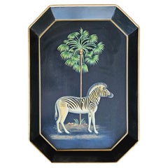 Hand-Painted Decorative Iron Tray - Zebra