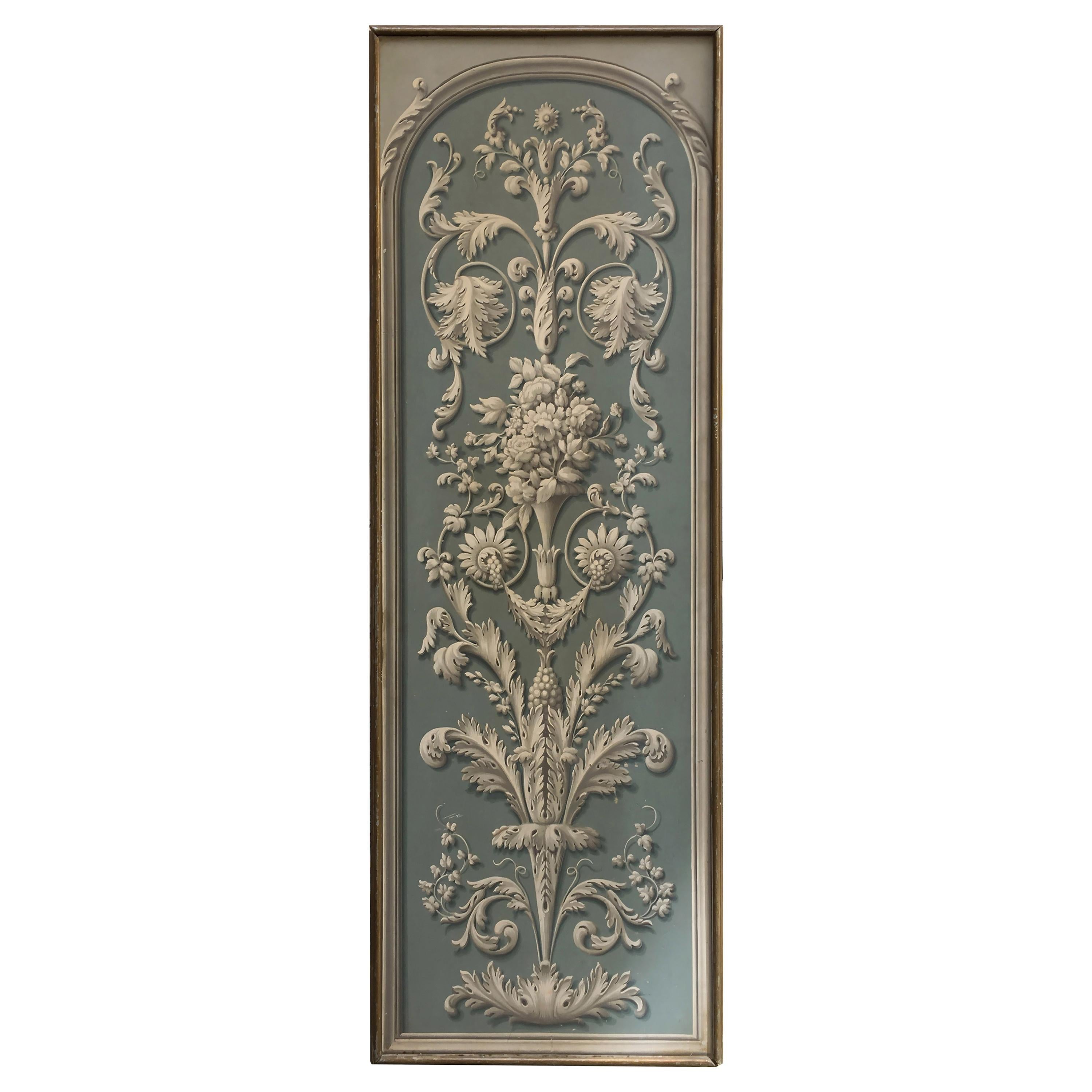 Hand Painted Decorative Panel from the 19th Century