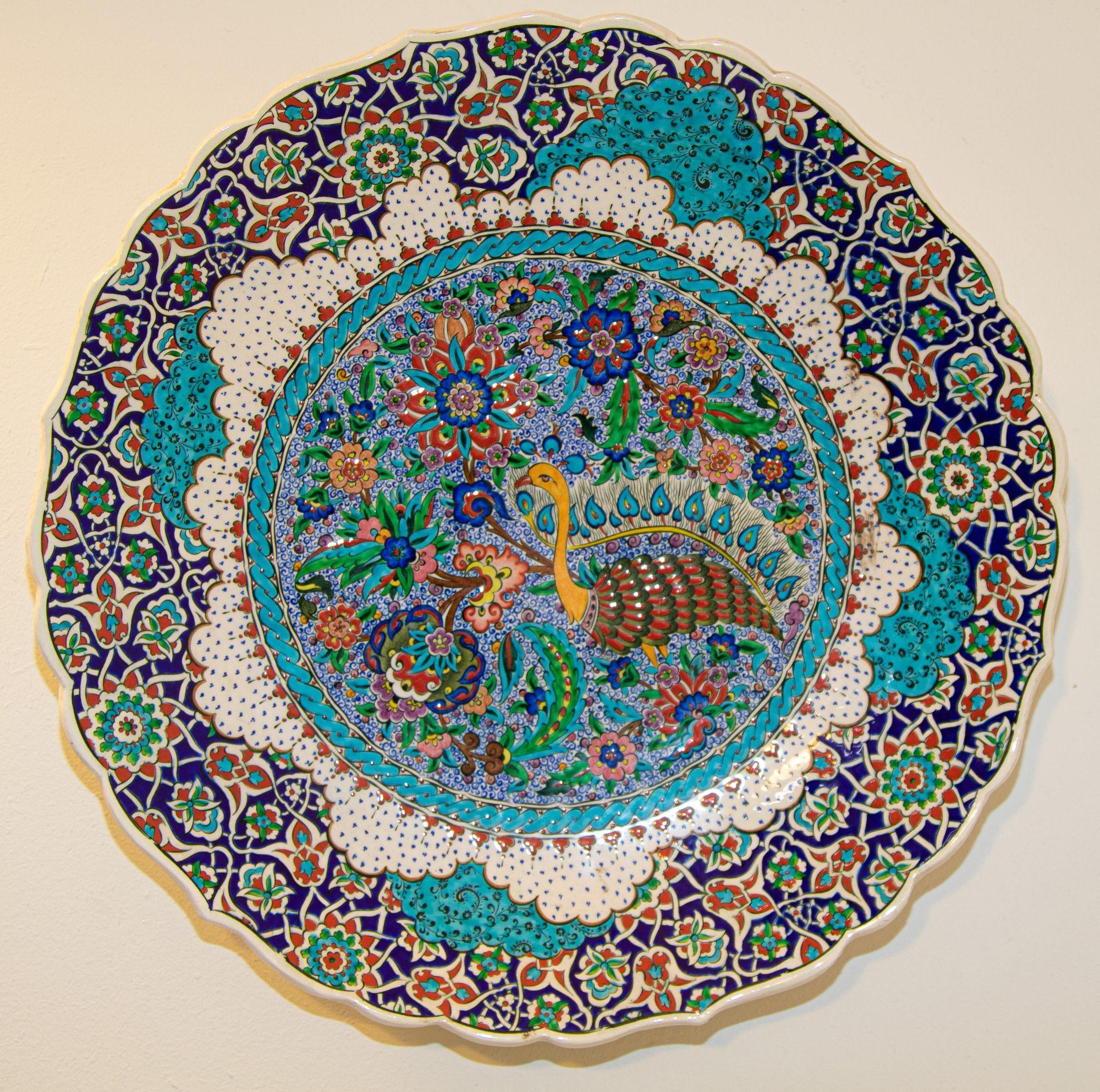 Hand Painted Decorative Plate After an Original Iznik 16th C. Ottoman Design 2