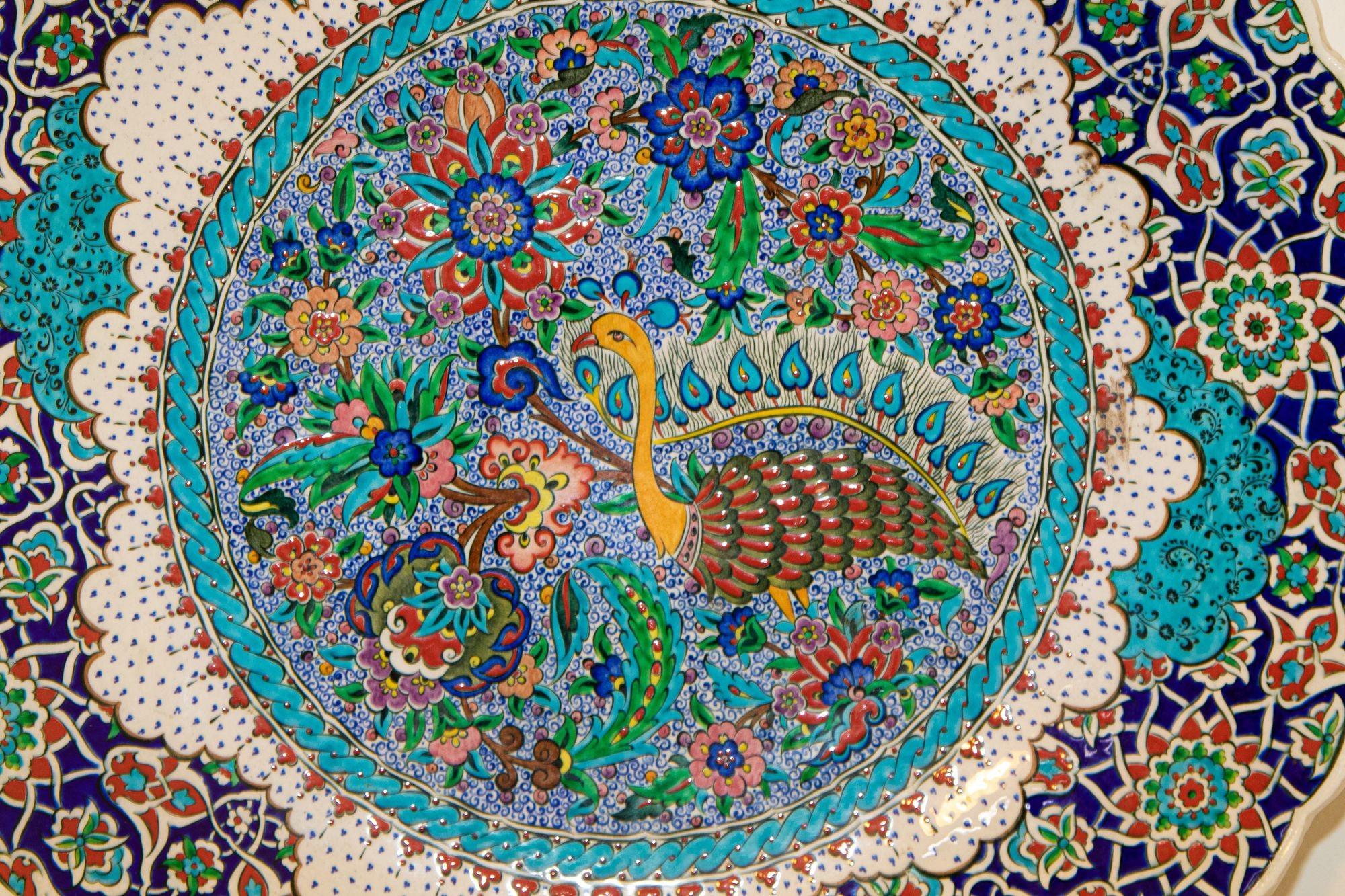 Hand Painted Decorative Plate After an Original Iznik 16th C. Ottoman Design 6