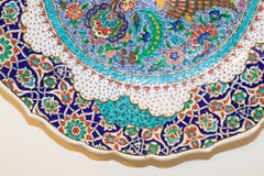 Assiette décorative peinte à la main d'après un dessin ottoman original d'Iznik du 16ème siècle