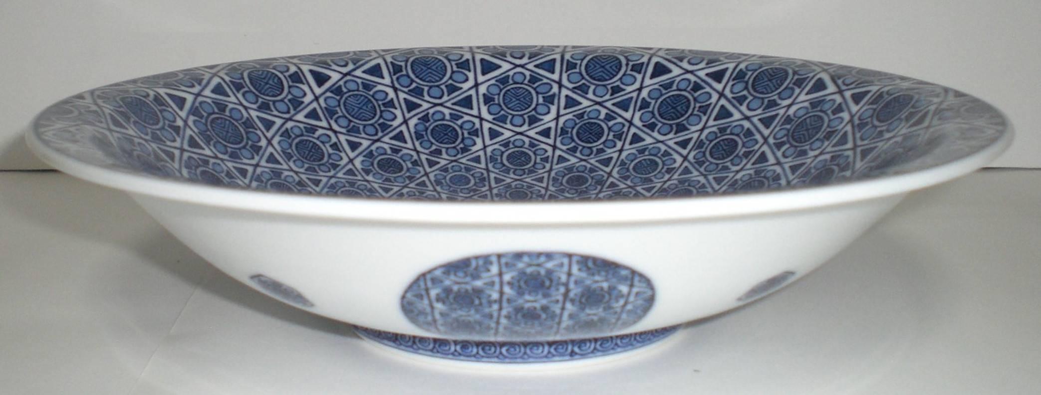 Porcelain Hand-Painted Decorative Platter by Japanese Master Artist