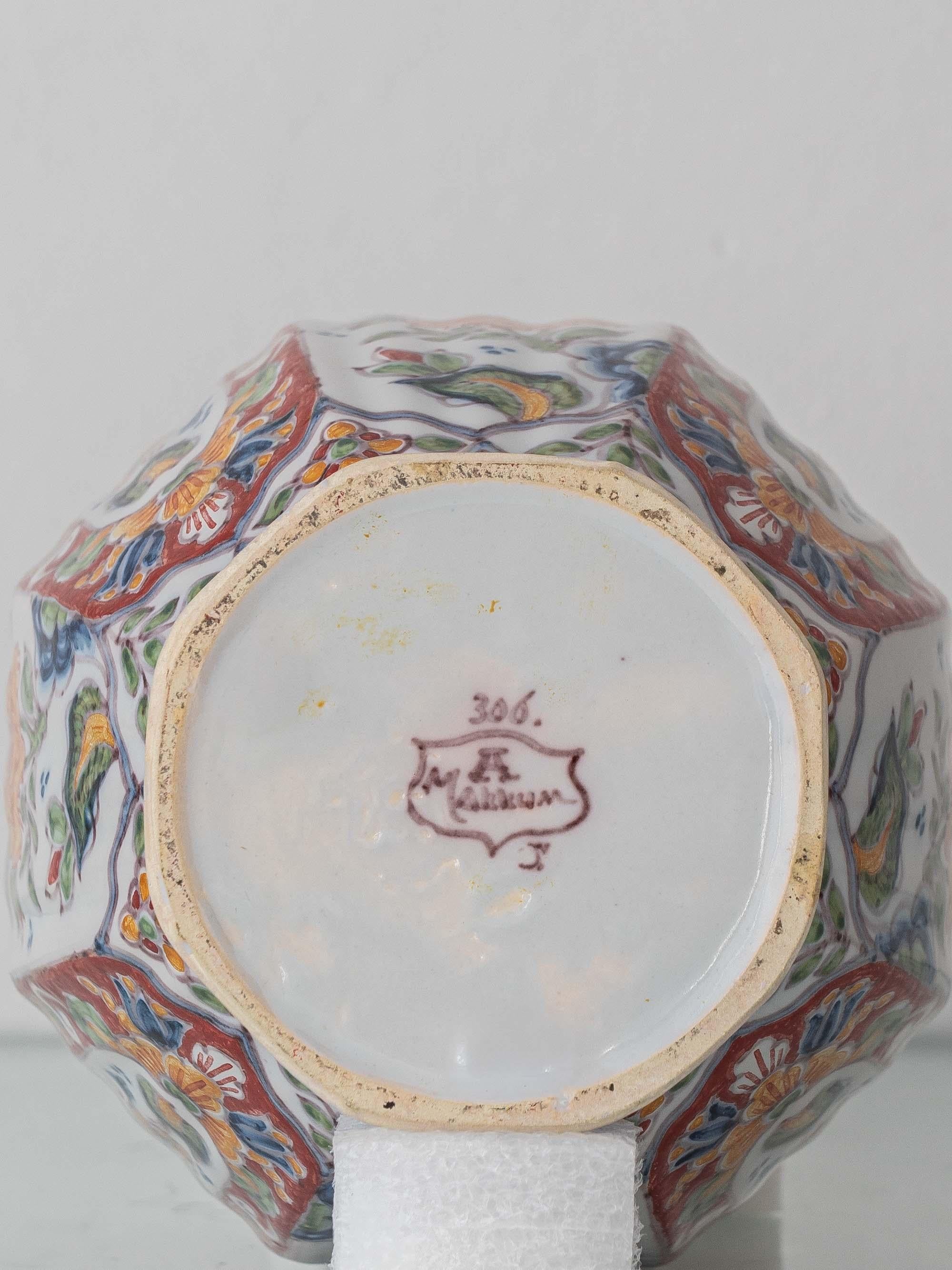 Hand-Painted Delft-Style Ceramic Table Lamp by Altena and Krooyenga Makkum For Sale 2