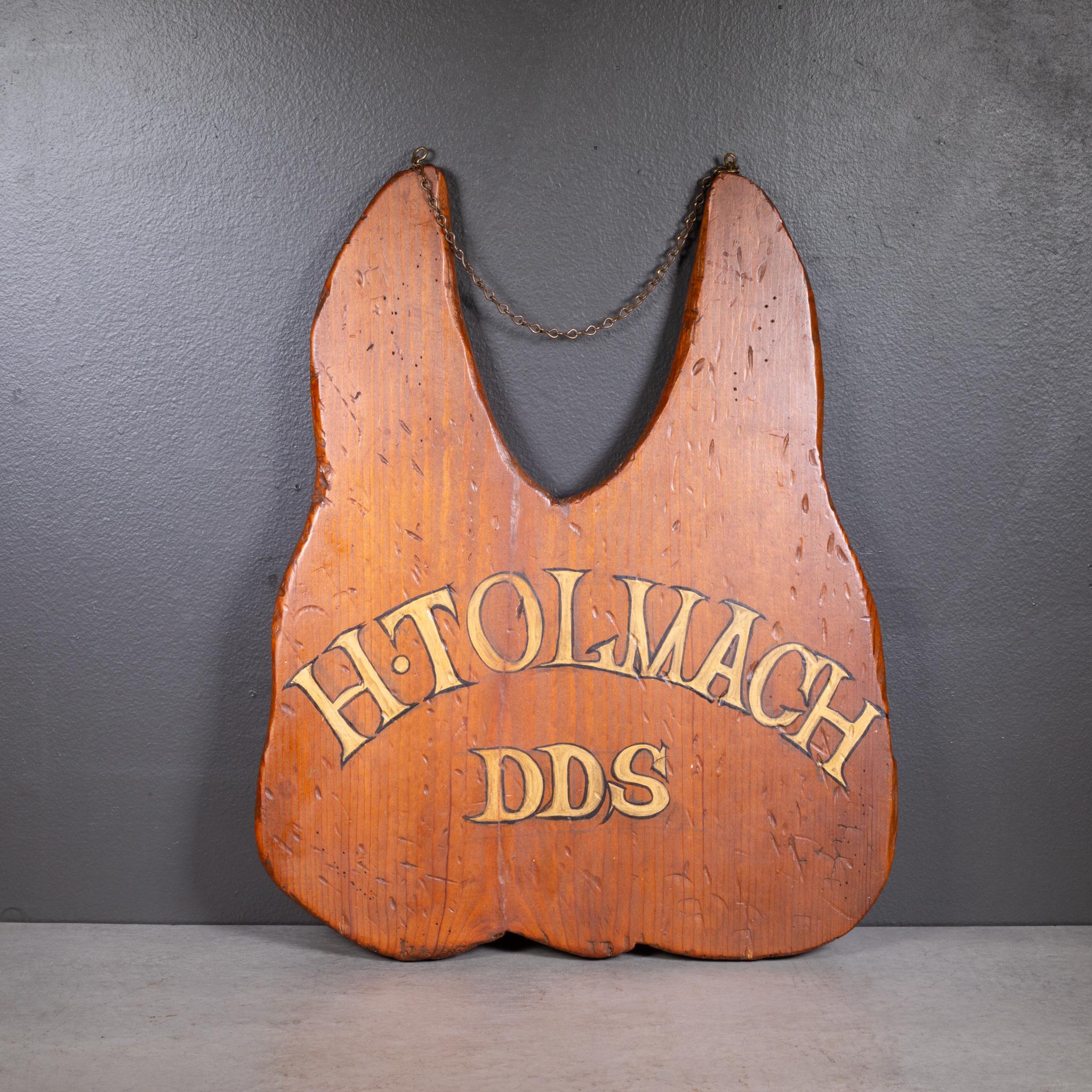 Industriel Panneau de commerce dentaire peint à la main vers 1940 en vente