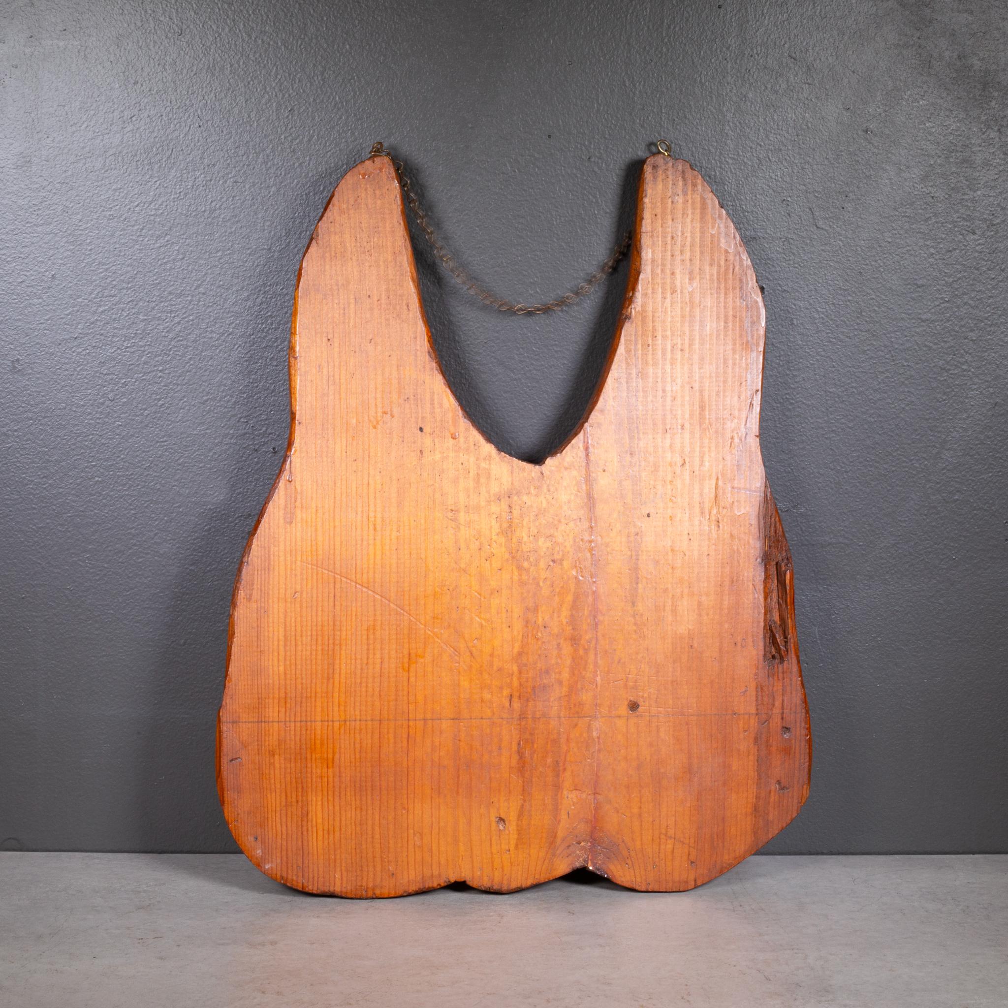 Sculpté à la main Panneau de commerce dentaire peint à la main vers 1940 en vente