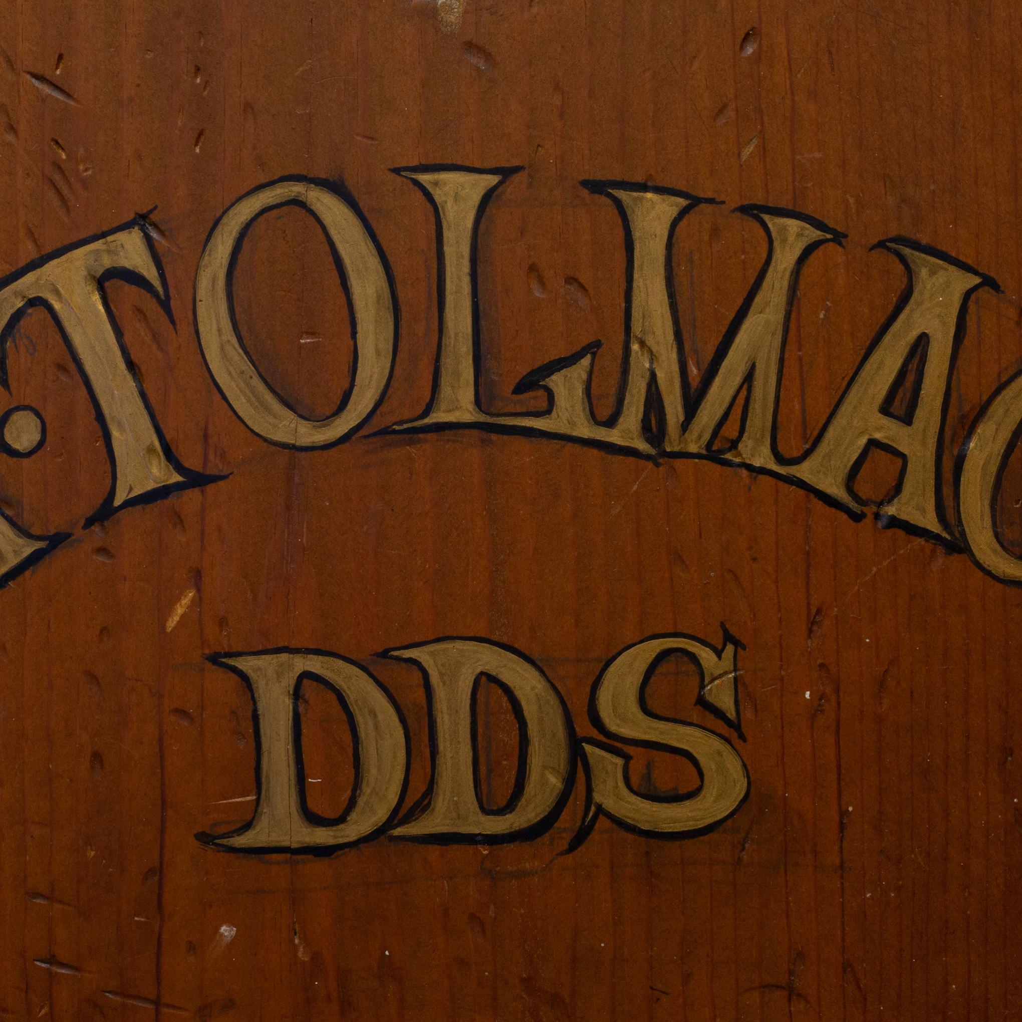 Cartel de comercio de dentista pintado a mano c.1940 siglo XX en venta