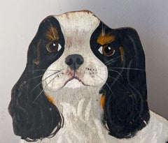 Hand Painted Dog on Board Signed & Dated