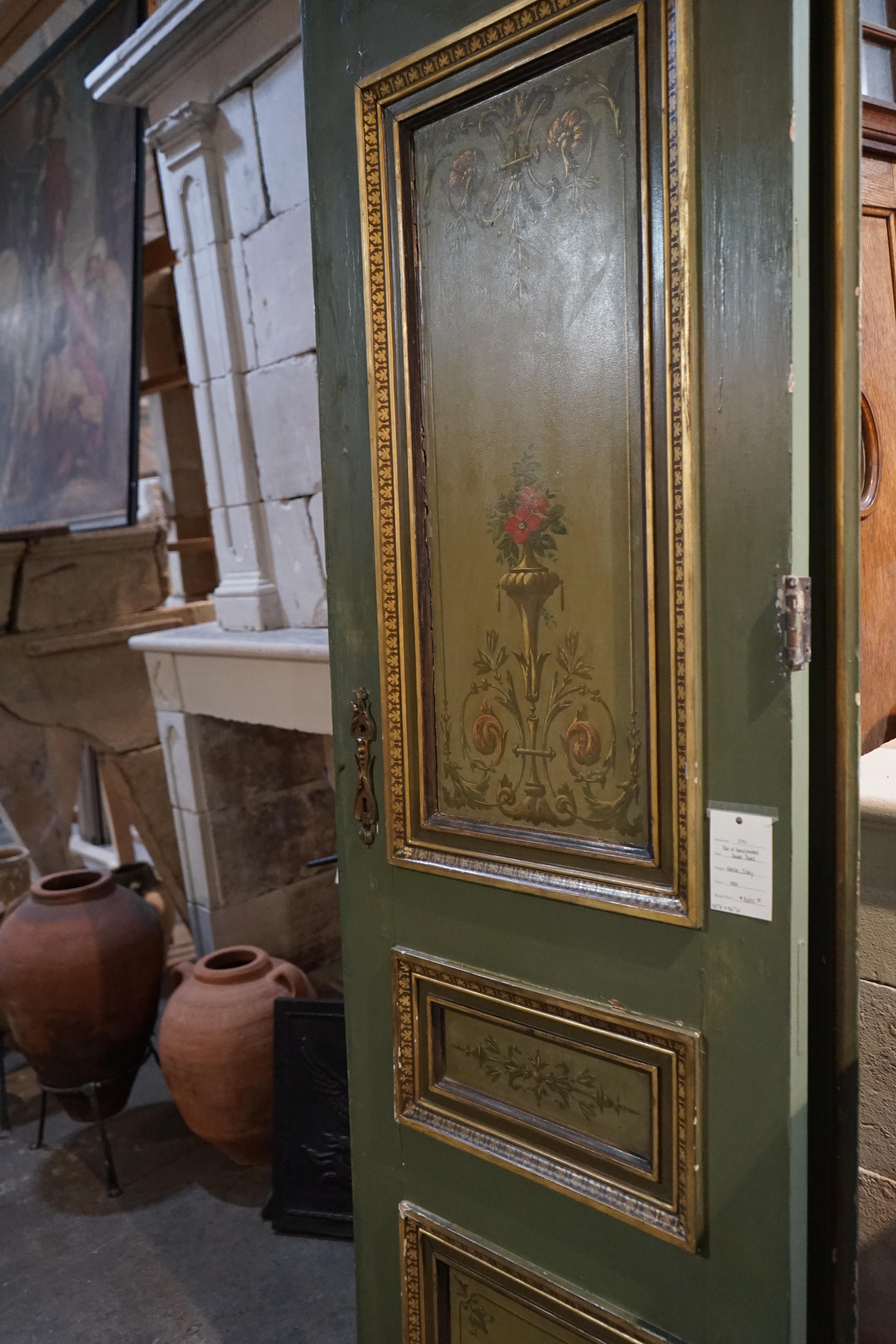Hand-Painted Double Doors, circa 1900 In Good Condition In Dallas, TX