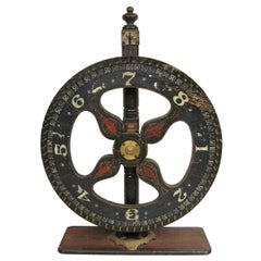 Hand Painted Early Americana Folk Art Game Wheel
