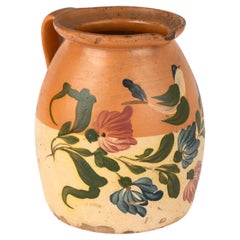 Hand Painted Earthenware Pottery with Bird and Flowers, circa 1900's
