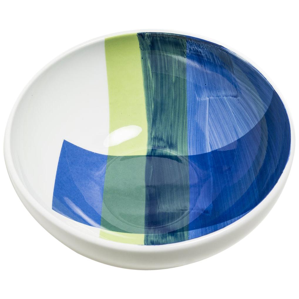 Hand Painted Enamel Colour Bowl with Silk Screen Decal For Sale