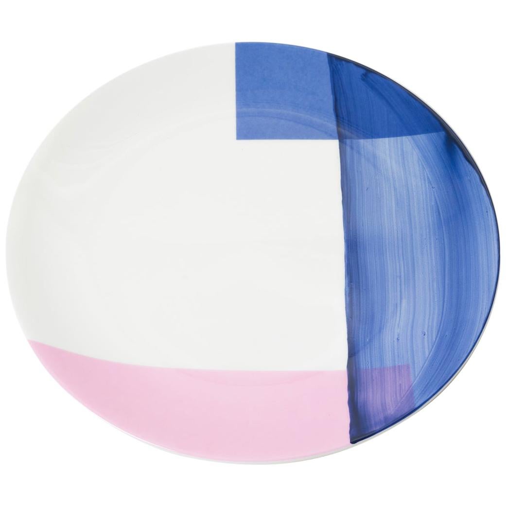 Hand Painted Enamel Colour Salad Plate with Silk Screen Decal