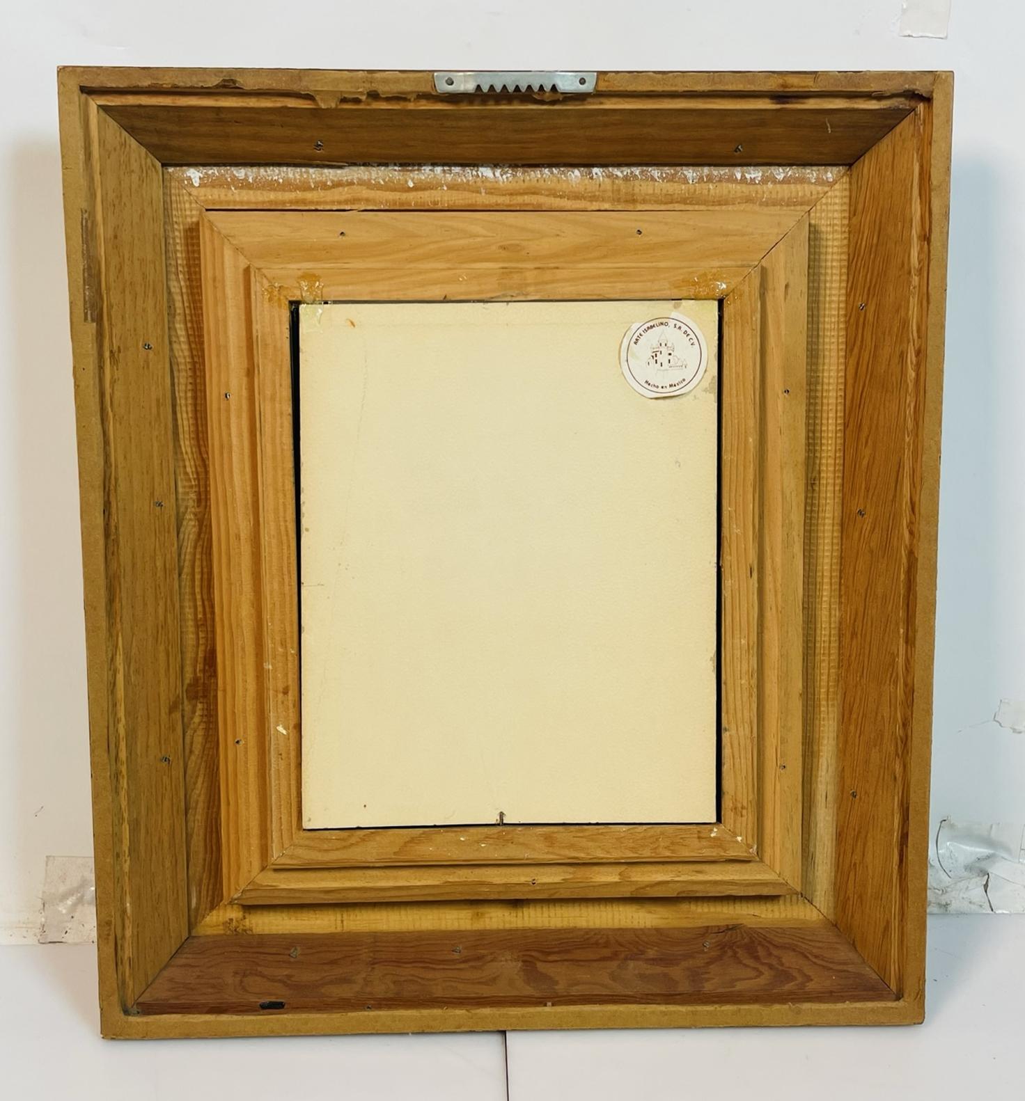 Hand-Painted Enamel Floral Painting, Spanish School, 20th Century, Signed Maciel For Sale 10