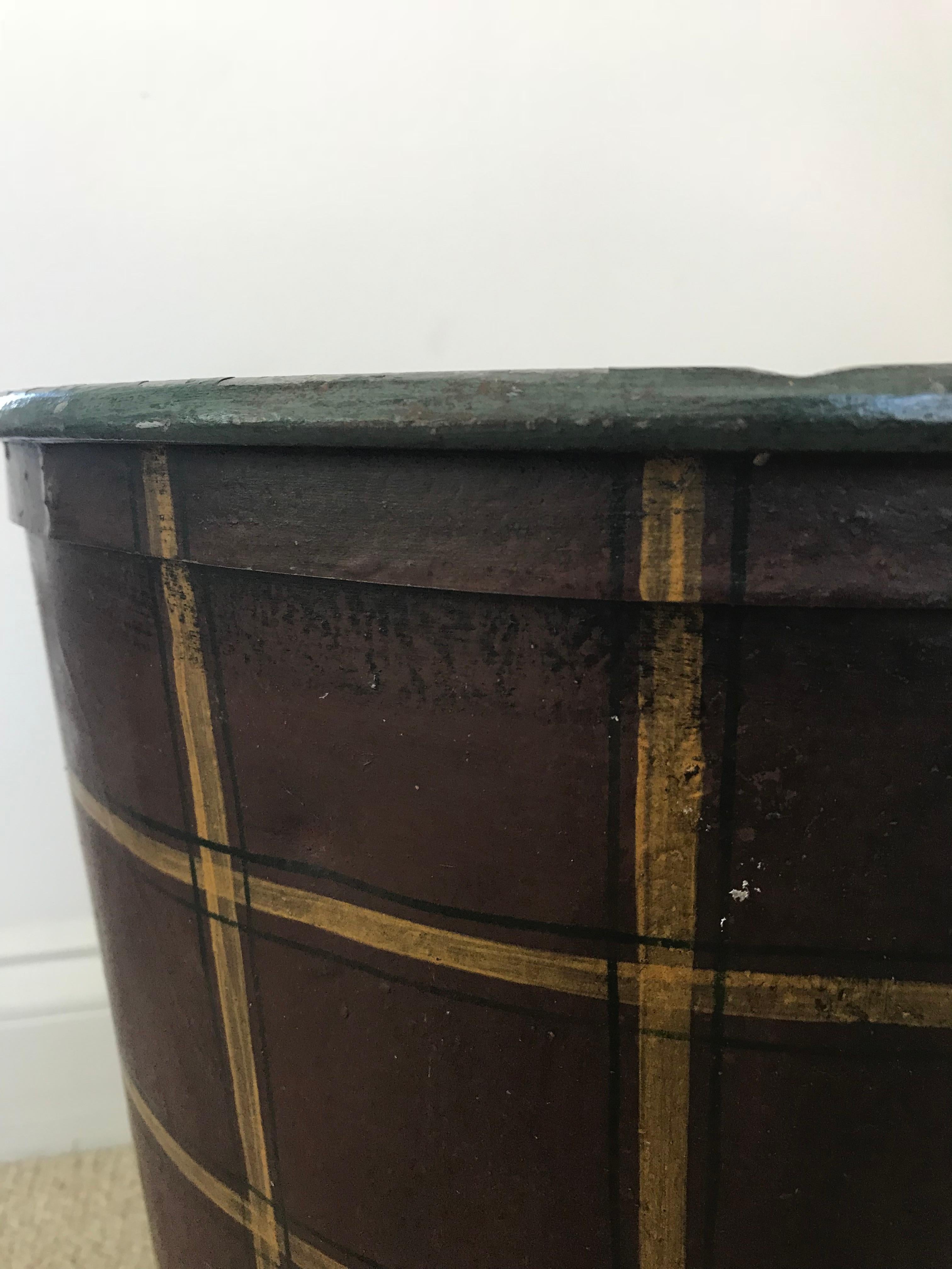 20th Century Hand-Painted English Bucket for Logs or Plants