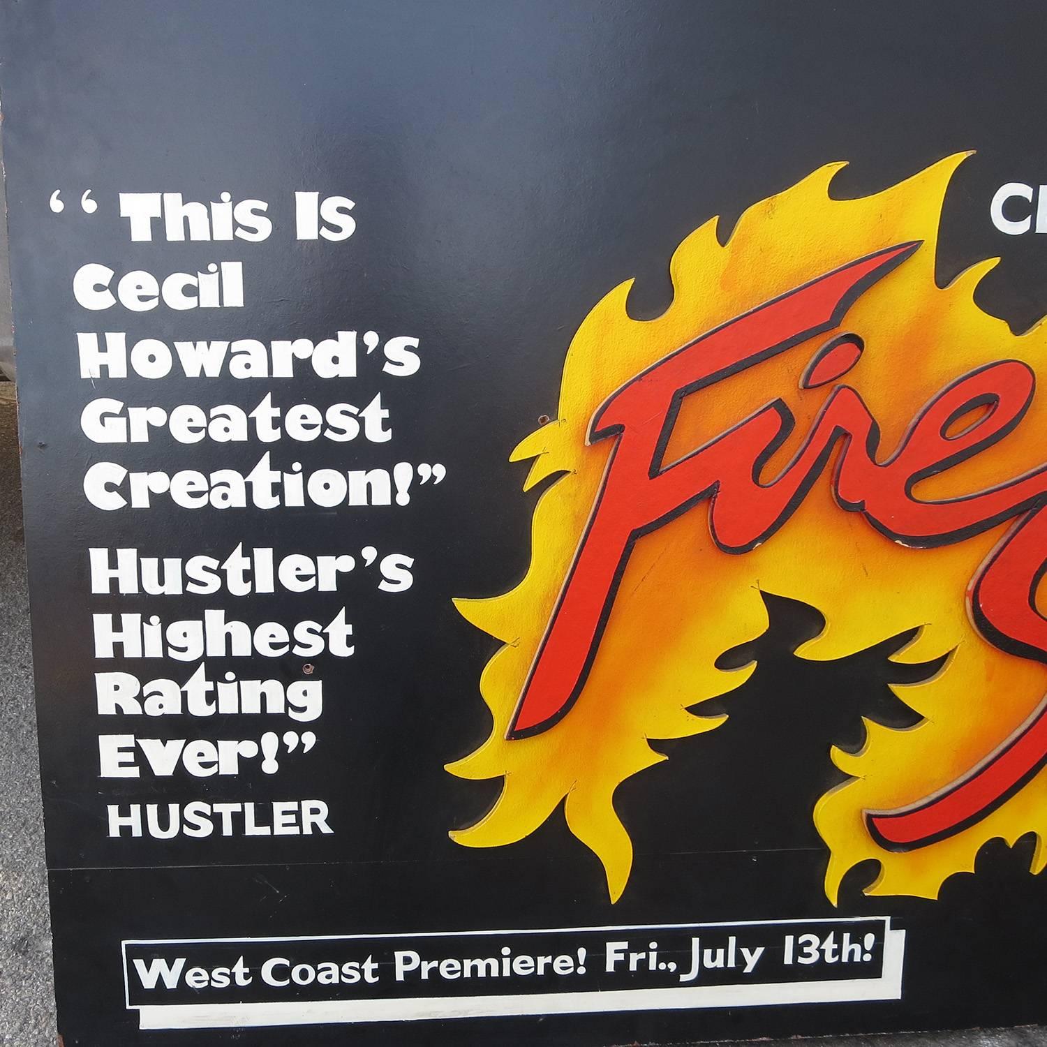 Mid-Century Modern Hand-Painted Erotic Movie Poster for Cecil Howard's 