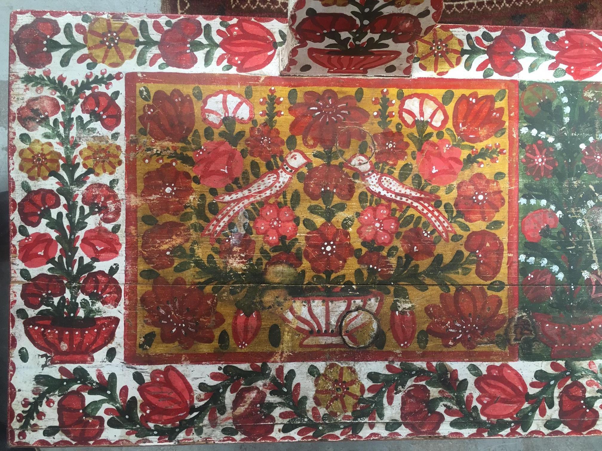 Hand Painted European Bench In Good Condition In Los Angeles, CA
