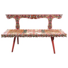 Hand Painted European Bench