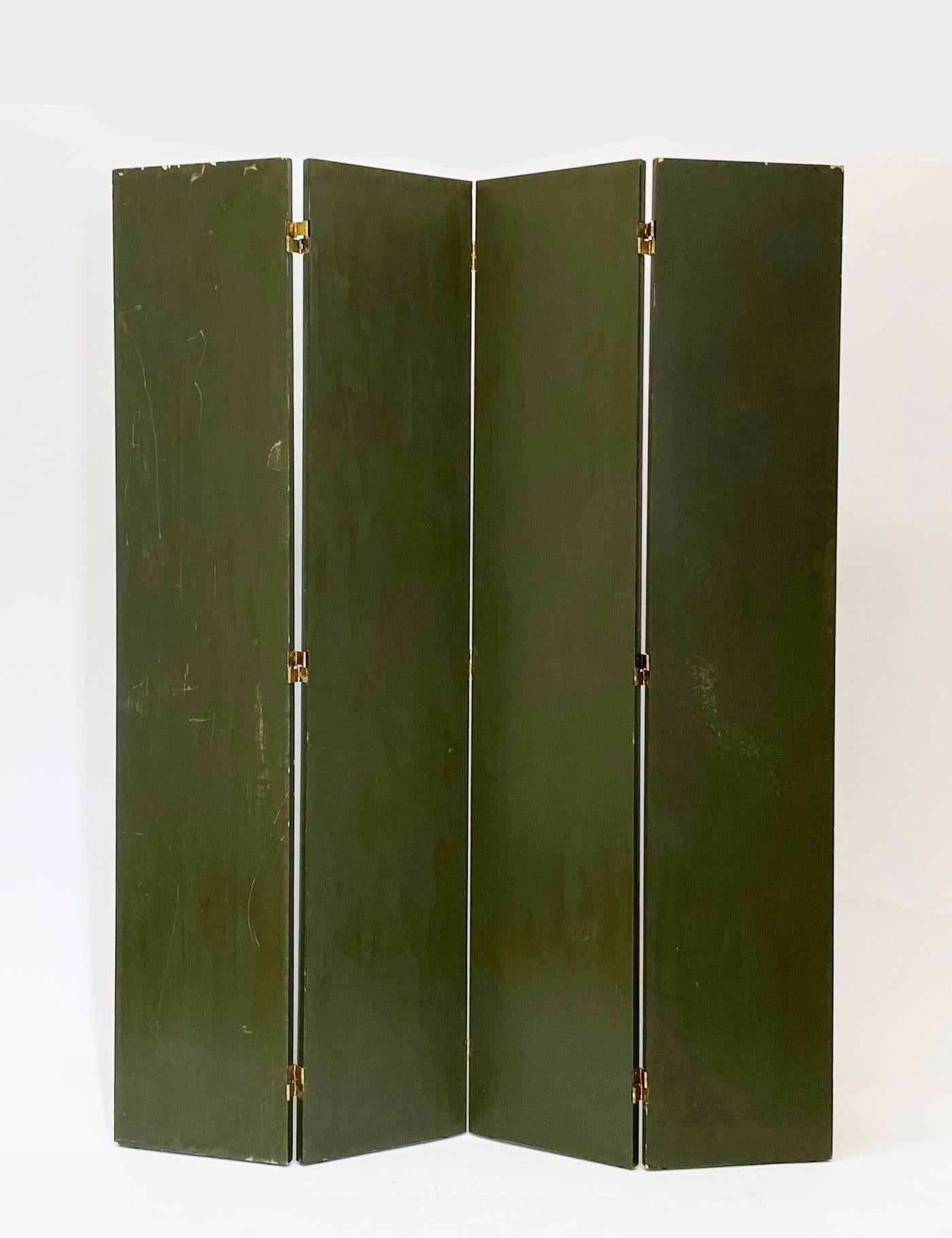 Séparateur de pièce à trois panneaux peint à la main et représentant un faune floral par ROOMS Italie en vente 4