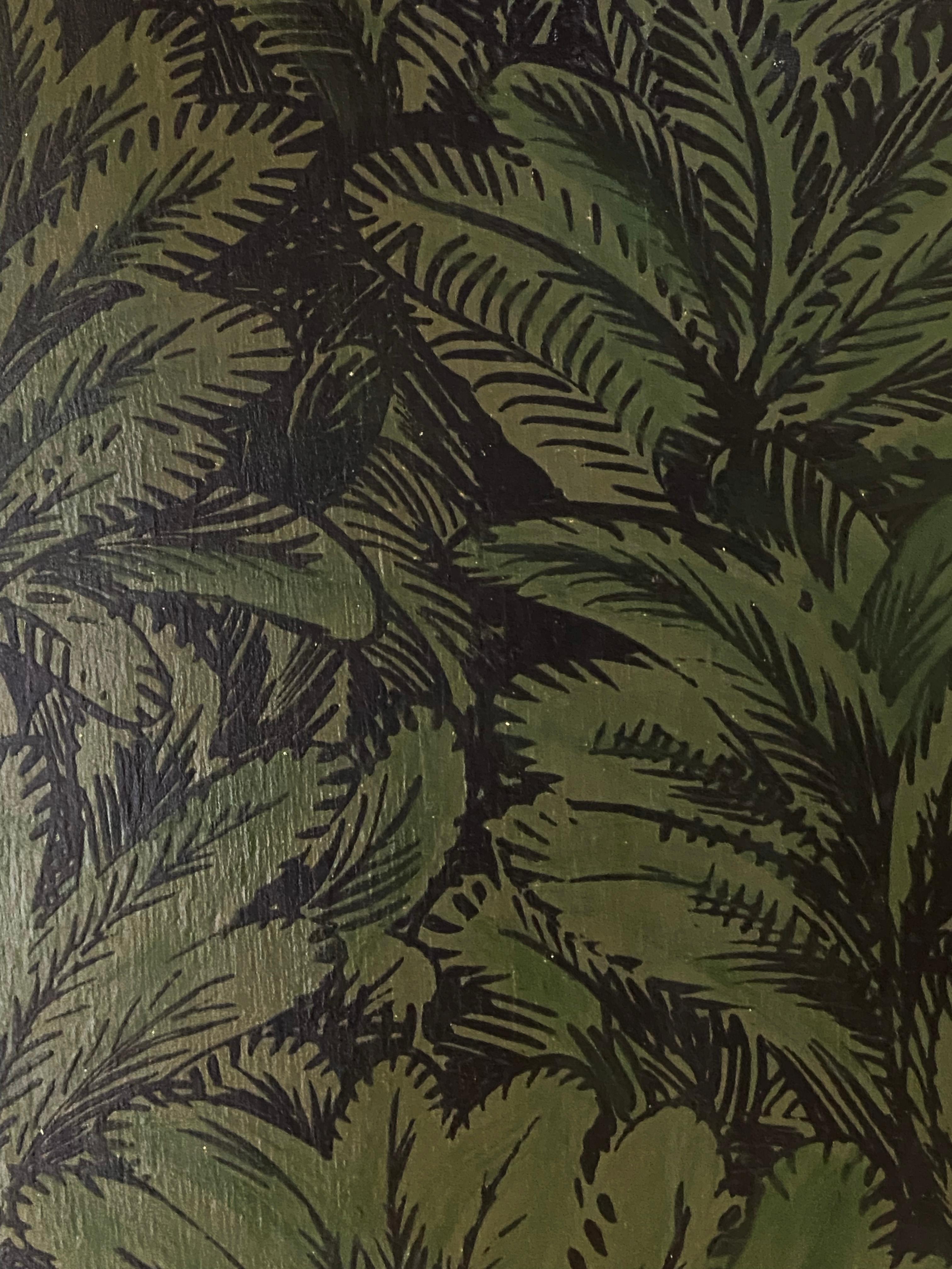 Séparateur de pièce à trois panneaux peint à la main et représentant un faune floral par ROOMS Italie en vente 5