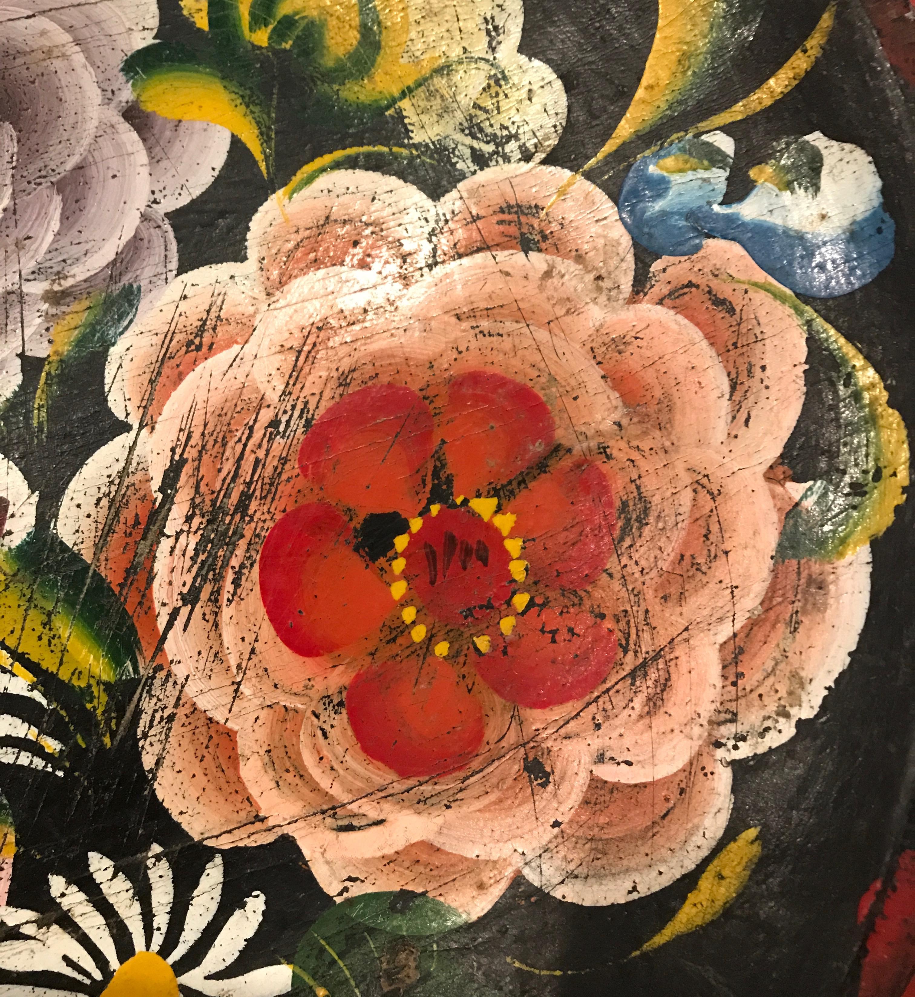 Mexicain Bol à fleurs mexicain peint à la main en vente