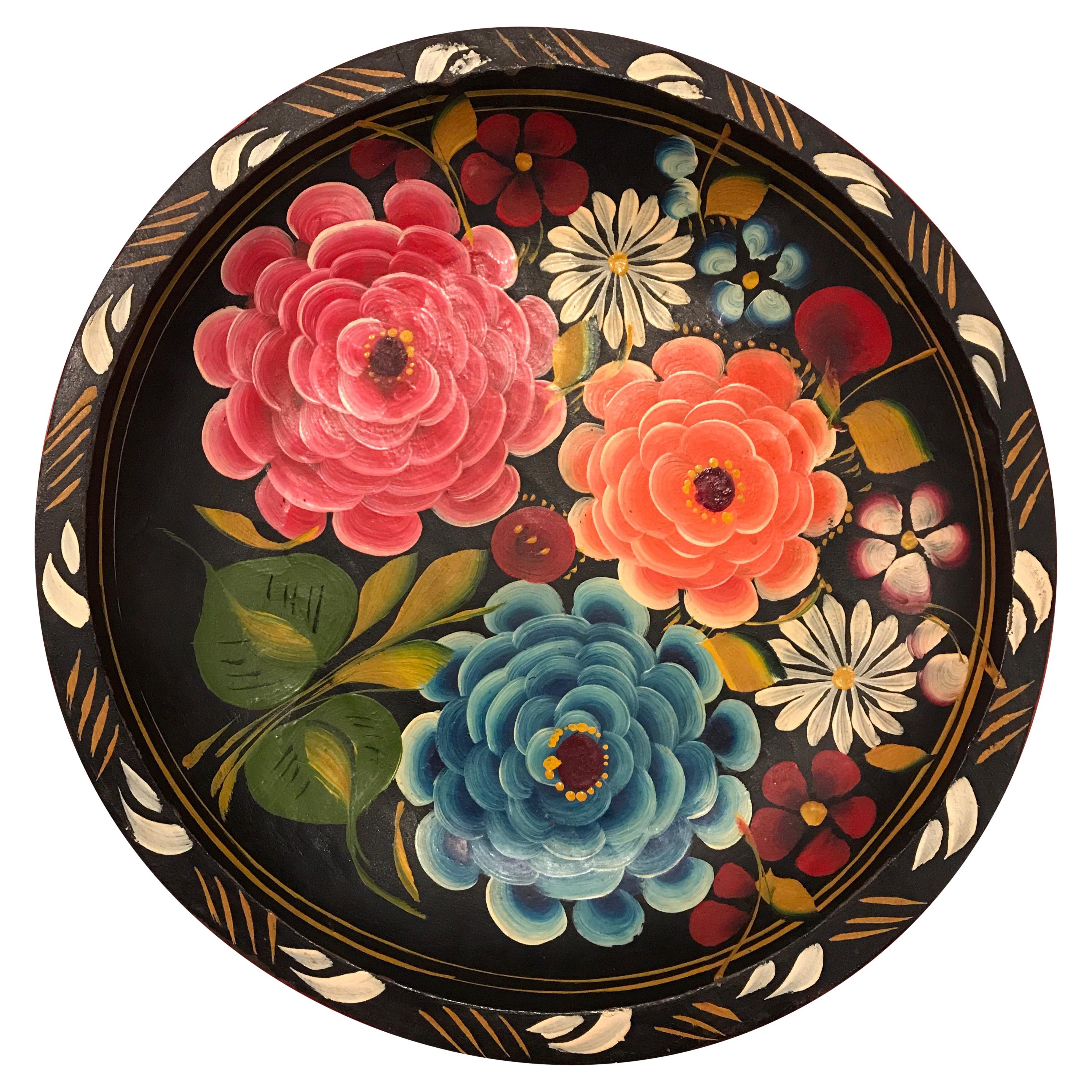 Hand Painted Flower Mexican Bowl