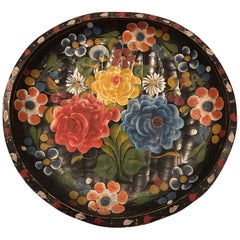 Hand Painted Flower Mexican Bowl Large