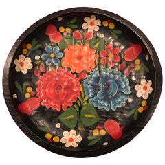 Vintage Hand Painted Flower Mexican Bowl Large