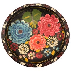 Vintage Hand Painted Flower Mexican Bowl Medium