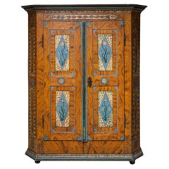 Hand-Painted Folk Armoire, Franconia, Dated 1836