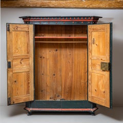 Hand-Painted Folk Armoire, Franconia, First Half of the 19th Century
