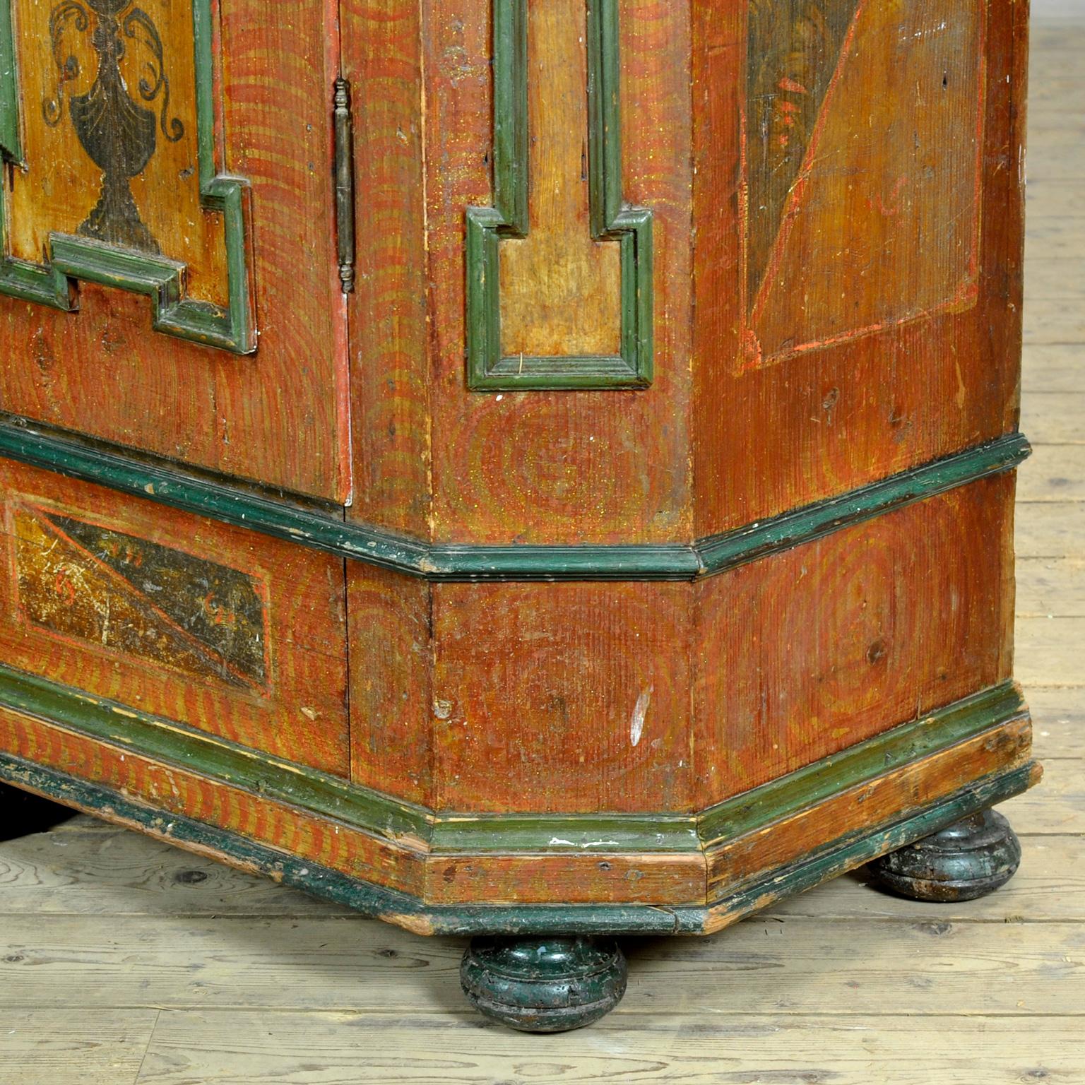 Armoire/meuble de mariage d'art populaire peint à la main, Allemagne du Sud, daté de 1807 en vente 6