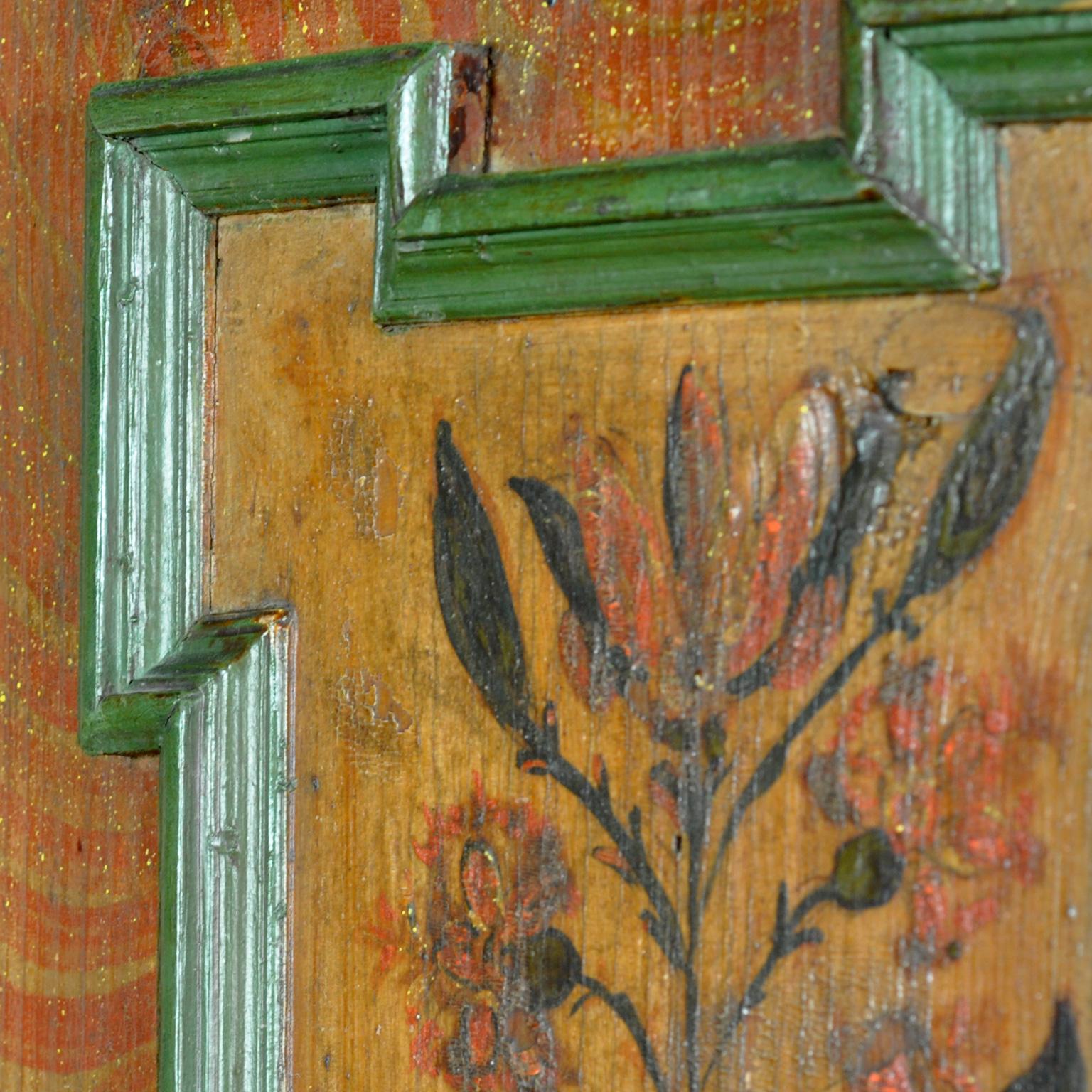 Armoire/meuble de mariage d'art populaire peint à la main, Allemagne du Sud, daté de 1807 en vente 8