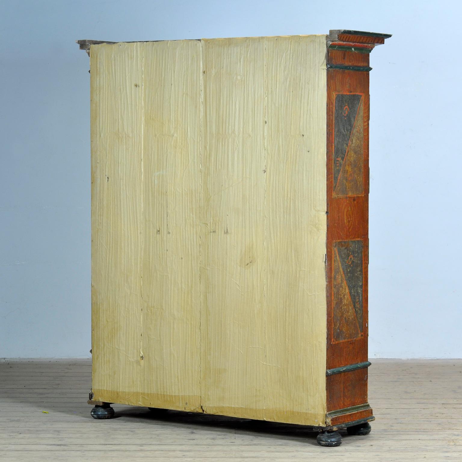 Armoire/meuble de mariage d'art populaire peint à la main, Allemagne du Sud, daté de 1807 en vente 9