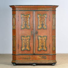 Hand Painted Folk Art Armoire/Bridal Cabinet, Southern Germany, Dated 1807