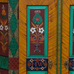 Hand-Painted Folk Art Armoire, Southern Germany, Dated 1851