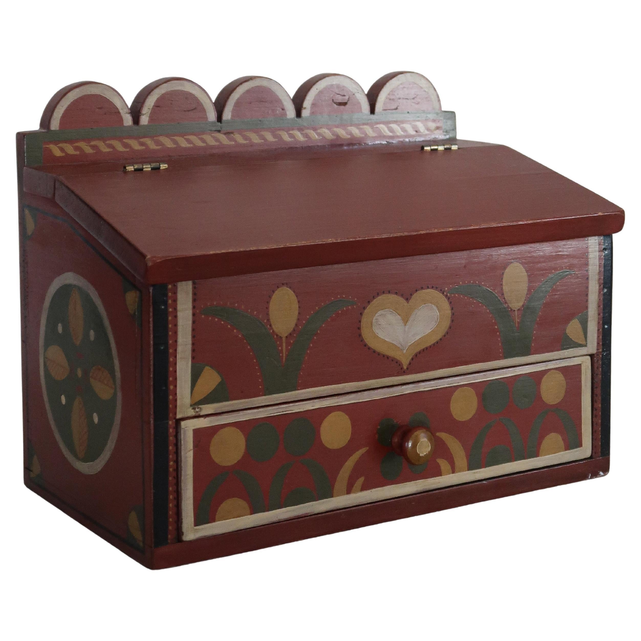 Hand-Painted Folk Art Box