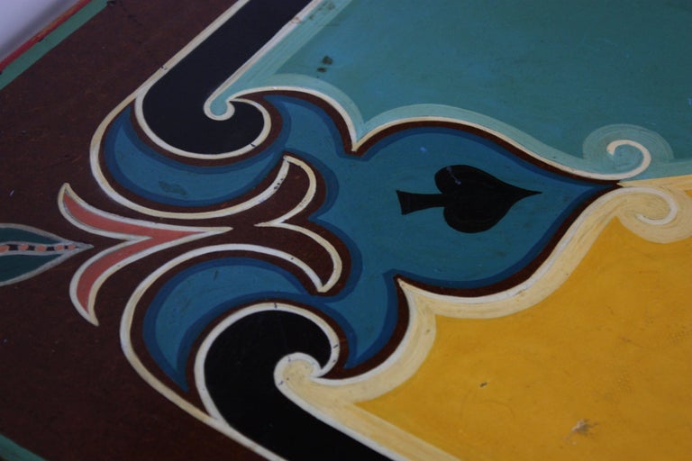 HandPainted Folk Art Card Table at 1stDibs
