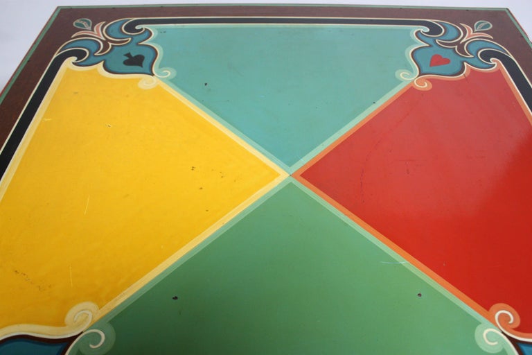 HandPainted Folk Art Card Table at 1stDibs