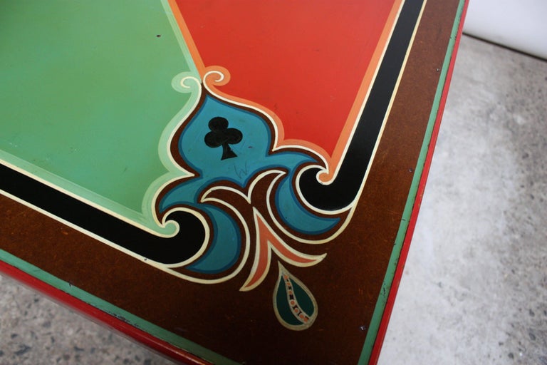 HandPainted Folk Art Card Table at 1stDibs