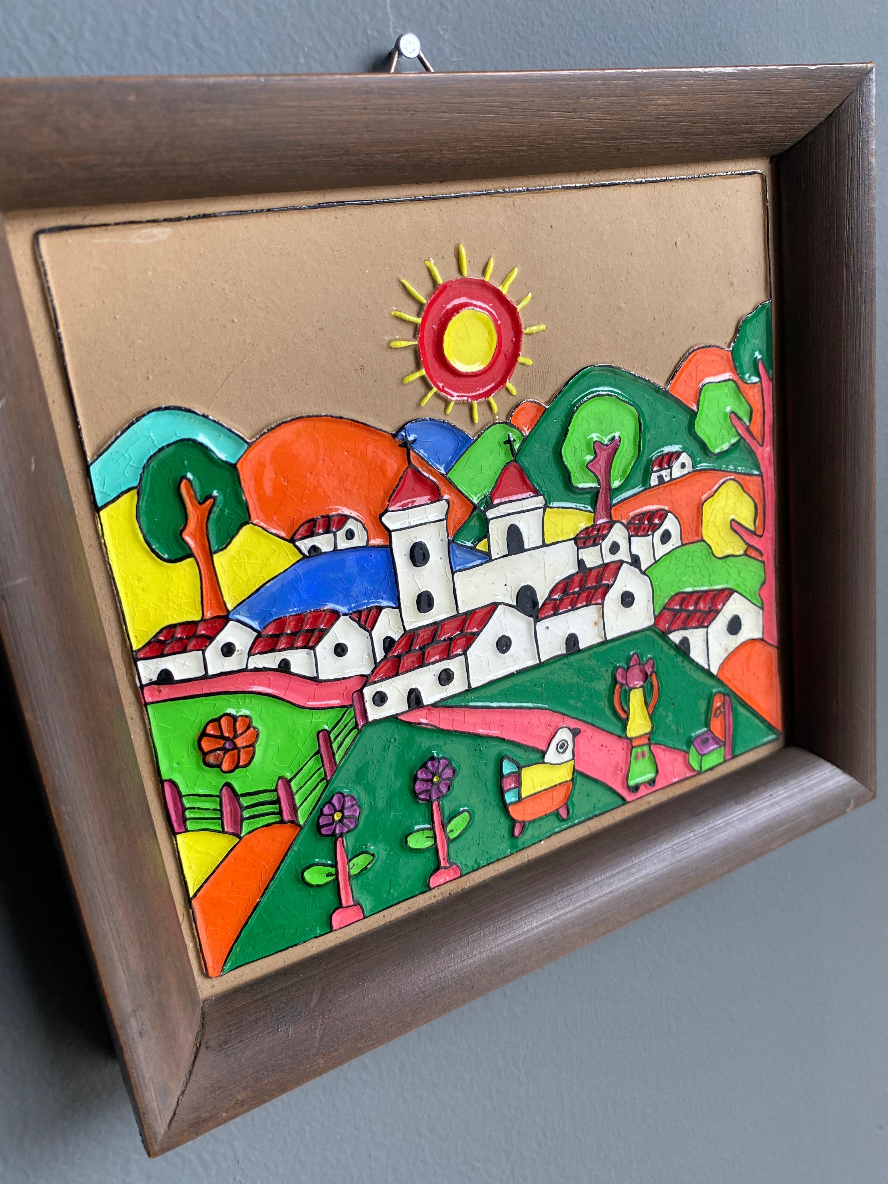 Ceramic Hand Painted Folk Art, La Palma Salvador